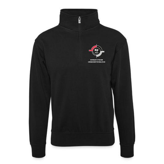 K9 Zip-Kragen-Pullover „K9 PRO Einsatzteam“ - Schwarz