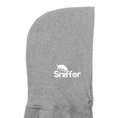 Sniffer ORGANIC  Premium-Hoodie „BORN to track“  UNISEX edition - Hellgrau marmoriert