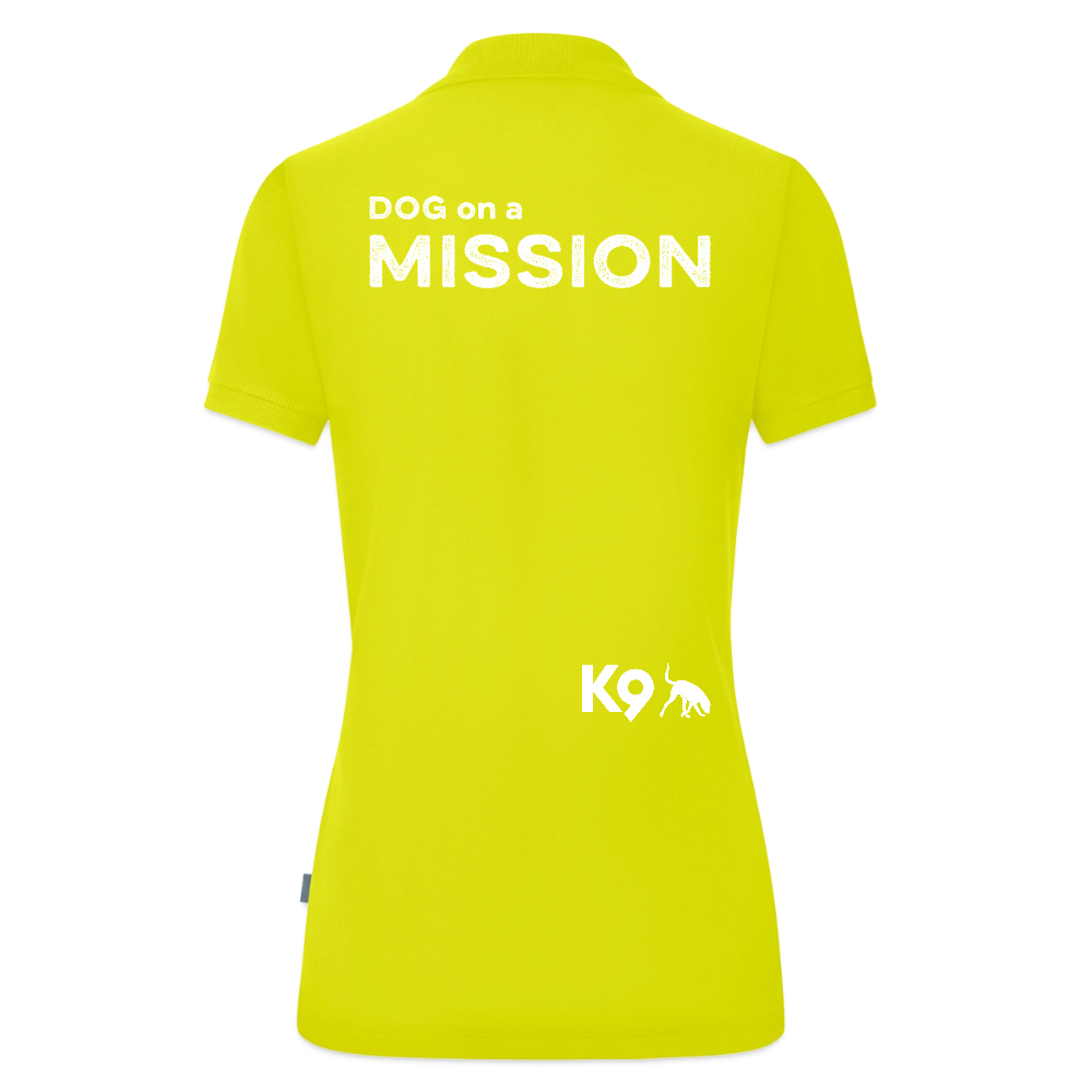 K9 ORGANIC Polo-Shirt "on a MISSION TOGETHER" WOMEN edition - Limettengrün