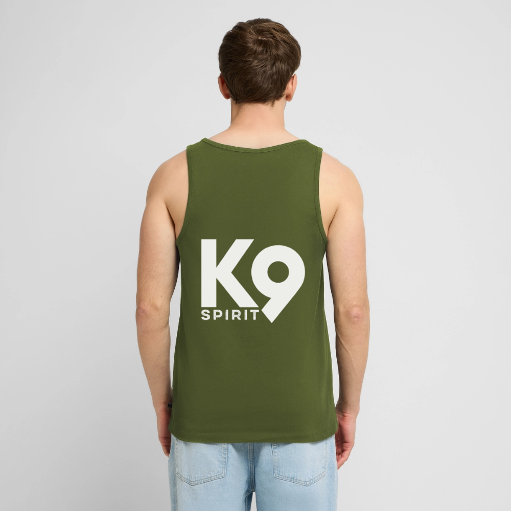 K9 PREMIUM Organic Tank-Top „DOG on a MISSION“ MEN edition - Khaki