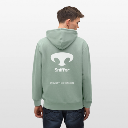 Sniffer DOGTRAINING Hoodie-Jacket „#TRUSTTHEINSTINCTS“ UNISEX edition - Helles Graugrün