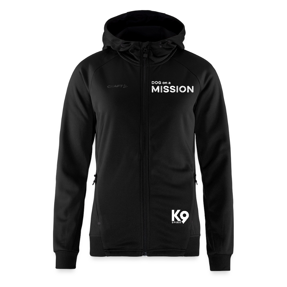 K9 Craft-Hoodyjacket "DOG on a MISSION" - Schwarz