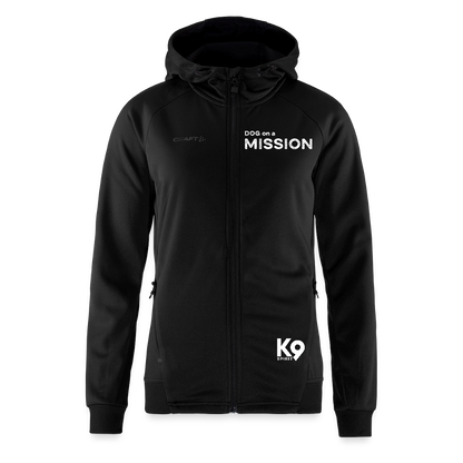 K9 Craft-Hoodyjacket "DOG on a MISSION" - Schwarz