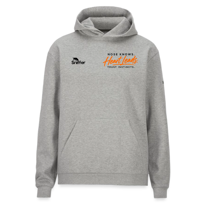 Sniffer DOGWALK Craft-Hoodie "NOSE KNOWS. HEART LEADS. TRUST INSTINCTS." UNISEX edition - Grau meliert