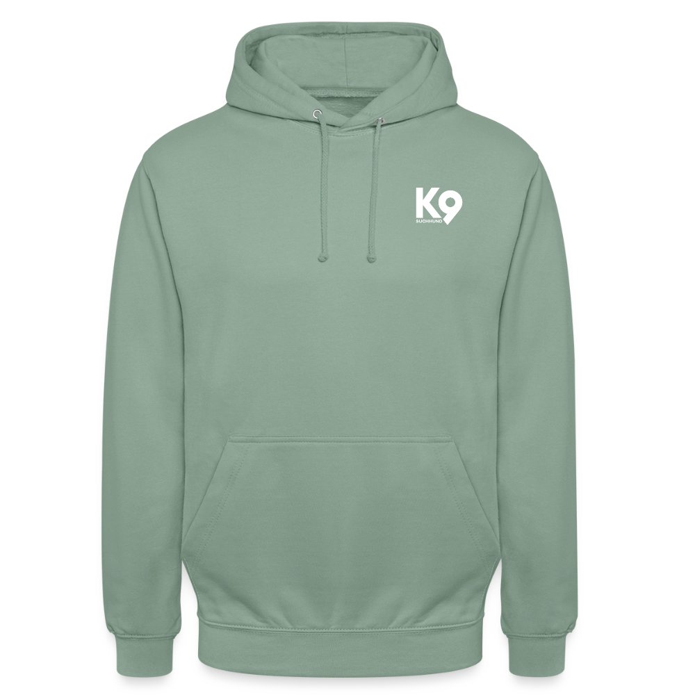 K9 Casual-Hoodie "Suchhund" - Graugrün
