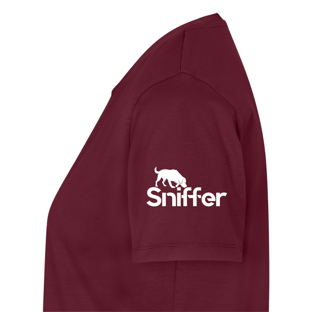 Sniffer Premium-Shirt „BORN to Track“ WOMEN edition - Burgunderrot