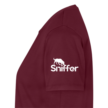 Sniffer Premium-Shirt „BORN to Track“ WOMEN edition - Burgunderrot