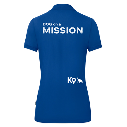 K9 ORGANIC Polo-Shirt "on a MISSION TOGETHER" WOMEN edition - Blau