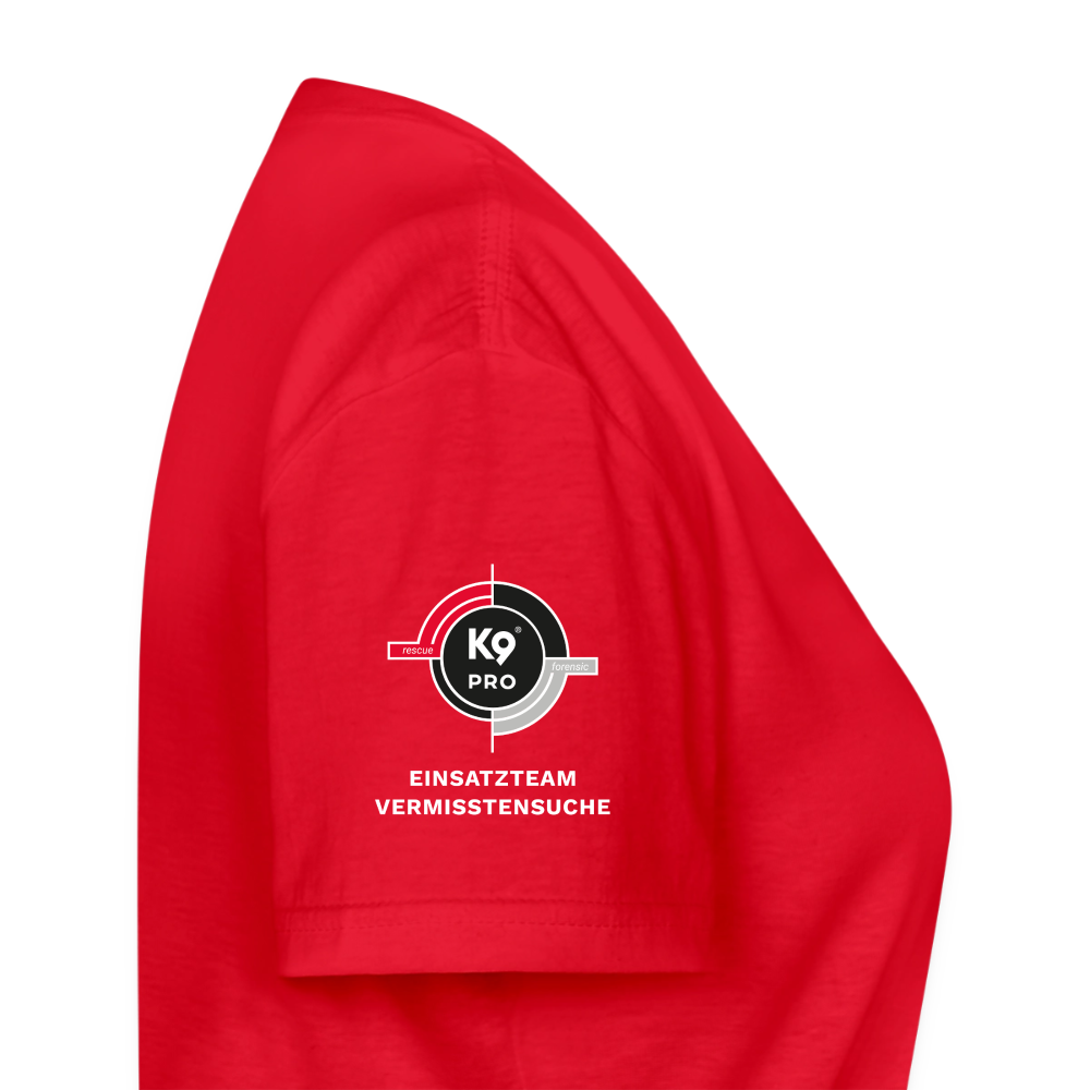 K9 PRO Premium-Shirt mit V-Ausschnitt "K9 PRO Vermisstensuche" WOMEN edition - Rot