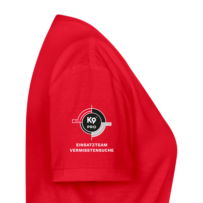 K9 PRO Premium-Shirt mit V-Ausschnitt "K9 PRO Vermisstensuche" WOMEN edition - Rot