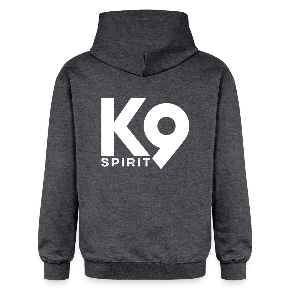 K9 Cozy-Hoodie "DOG on a MISSION" - Dunkelgrau meliert