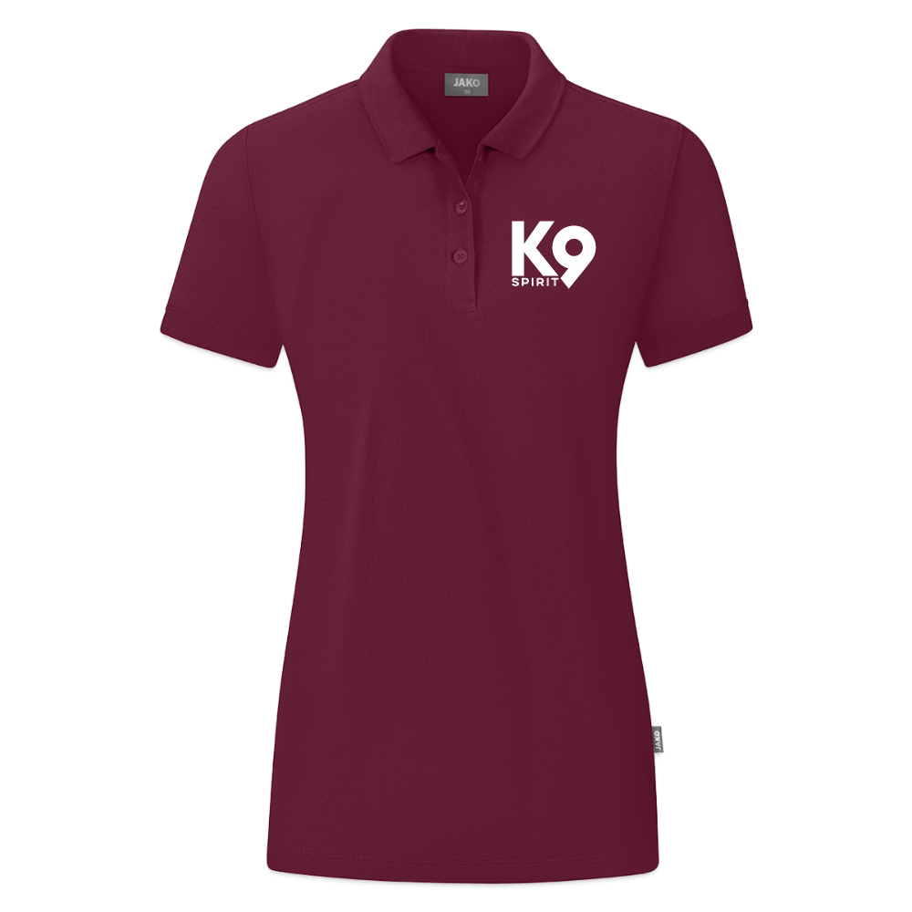 K9 ORGANIC Polo-Shirt "on a MISSION TOGETHER" WOMEN edition - Weinrot