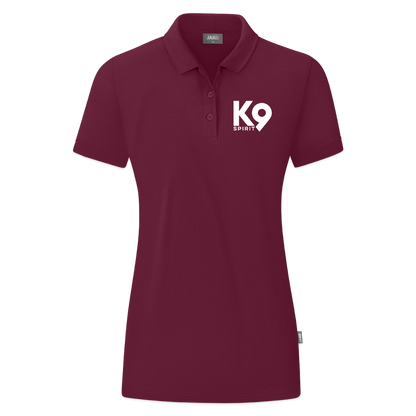 K9 ORGANIC Polo-Shirt "on a MISSION TOGETHER" WOMEN edition - Weinrot