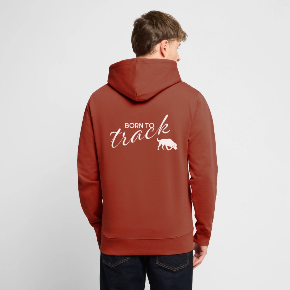 Sniffer ORGANIC  Premium-Hoodie „BORN to track“  UNISEX edition - Terrakotta