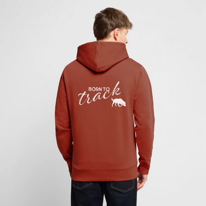 Sniffer ORGANIC  Premium-Hoodie „BORN to track“  UNISEX edition - Terrakotta