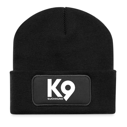 K9 Cozy-Beanie "Suchhund" - Schwarz
