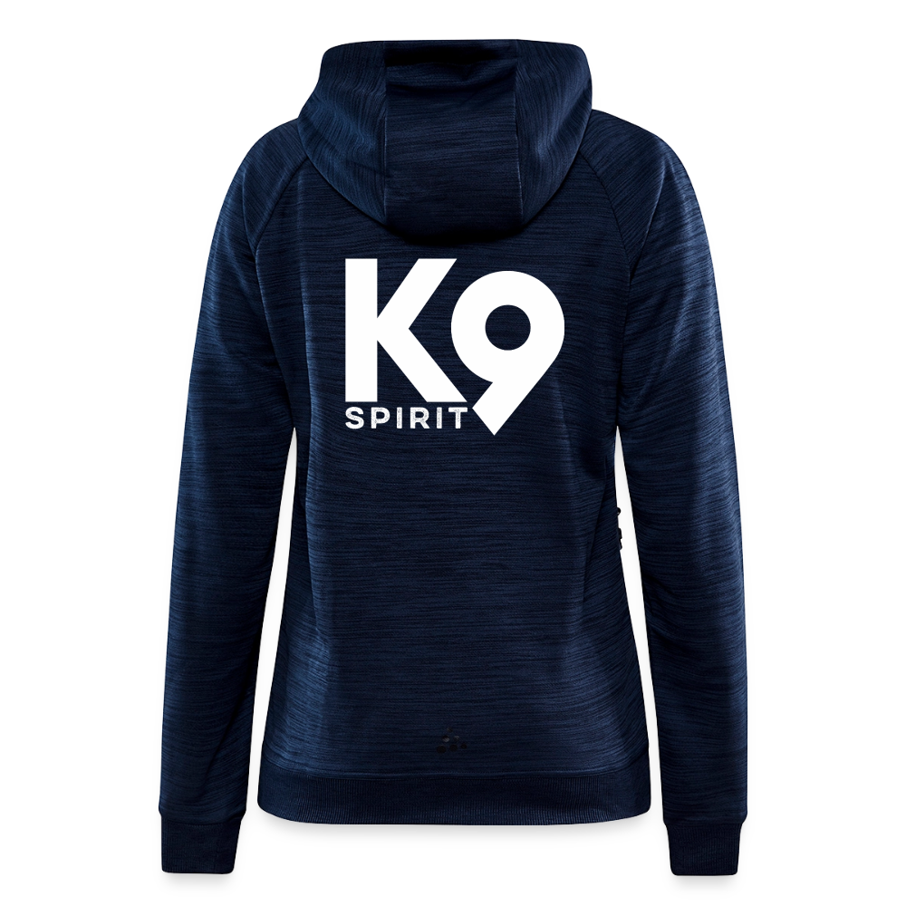 K9 Craft-Hoodyjacket "DOG on a MISSION" - Navy meliert