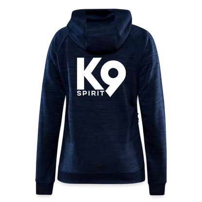 K9 Craft-Hoodyjacket "DOG on a MISSION" - Navy meliert