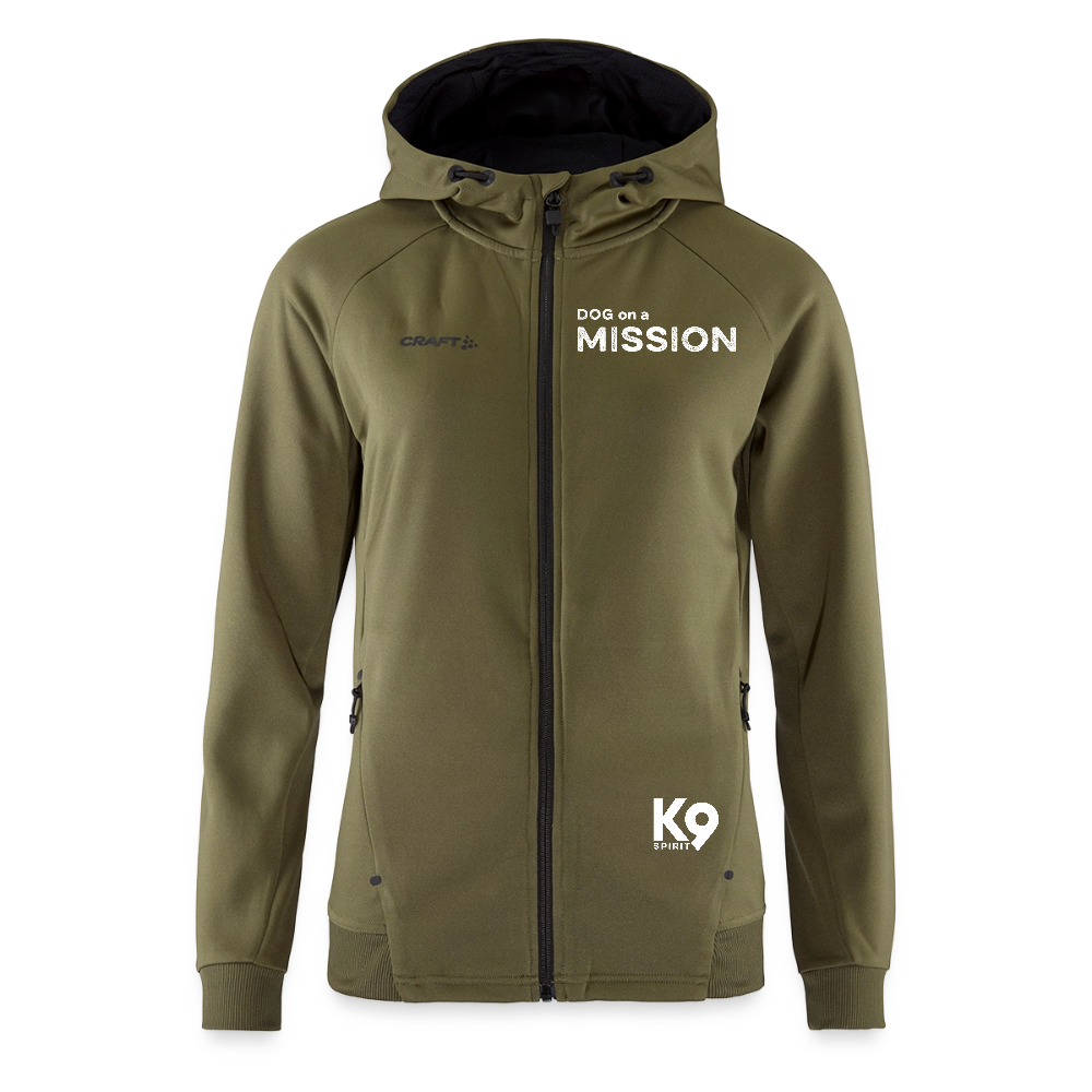 K9 Craft-Hoodyjacket "DOG on a MISSION" - Khaki Grün