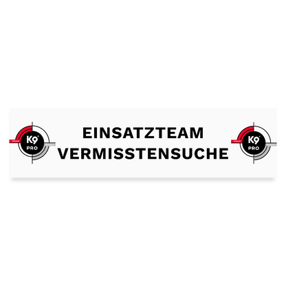 K9 PRO Car-Sticker "K9 PRO Einsatzteam Vermisstensuche" - Mattweiß