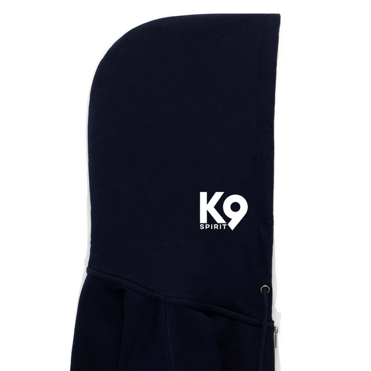 K9 Organic-Hoodyjacket "DOG on a MISSION" - Navy