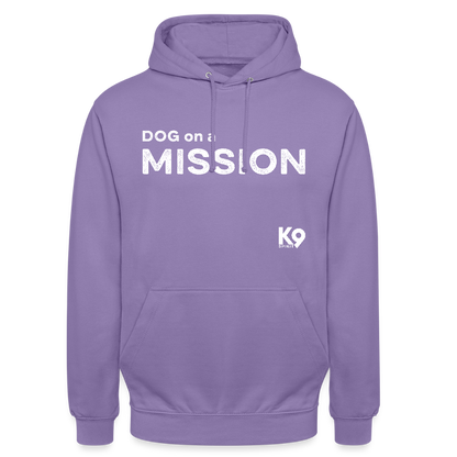 K9 Casual-Hoodie "DOG on a MISSION" - Lavendel