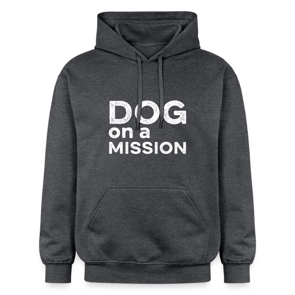 K9 Cozy-Hoodie "DOG on a MISSION" - Dunkelgrau meliert
