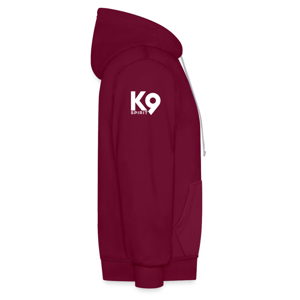 K9 Bicolor-Hoodie "DOG on a MISSION" - Weinrot/Anthrazit