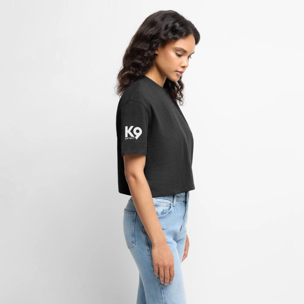 K9 ORGANIC Oversized-Cropped-Shirt „K9 SPIRIT“ WOMEN edition - Anthrazit meliert