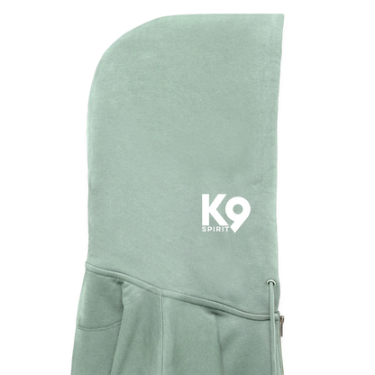 K9 Organic-Hoodyjacket "DOG on a MISSION" - Helles Graugrün