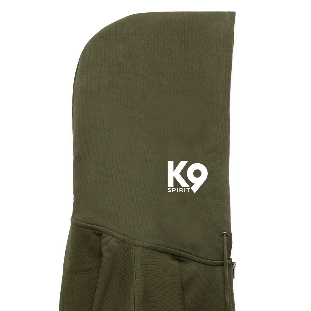 K9 Organic-Hoodyjacket "DOG on a MISSION" - Khaki