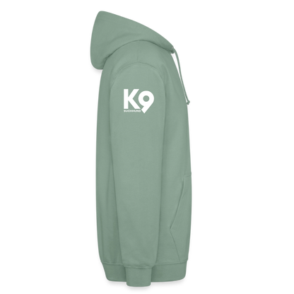 K9 Casual-Hoodie "Suchhund" - Graugrün