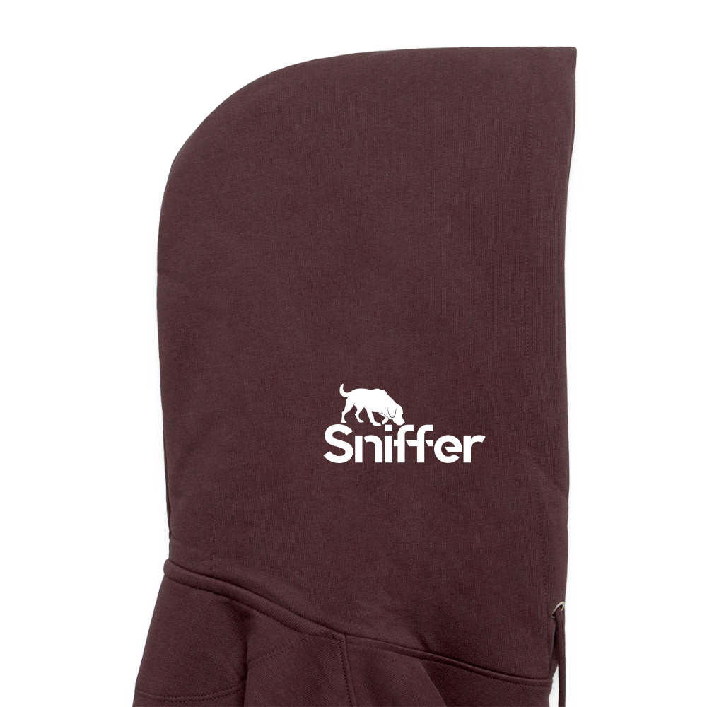 Sniffer ORGANIC  Premium-Hoodie „BORN to track“  UNISEX edition - Maroon