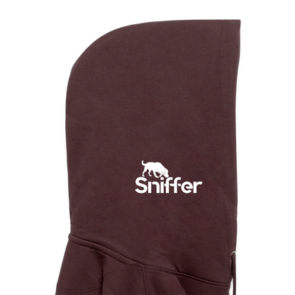 Sniffer ORGANIC  Premium-Hoodie „BORN to track“  UNISEX edition - Maroon