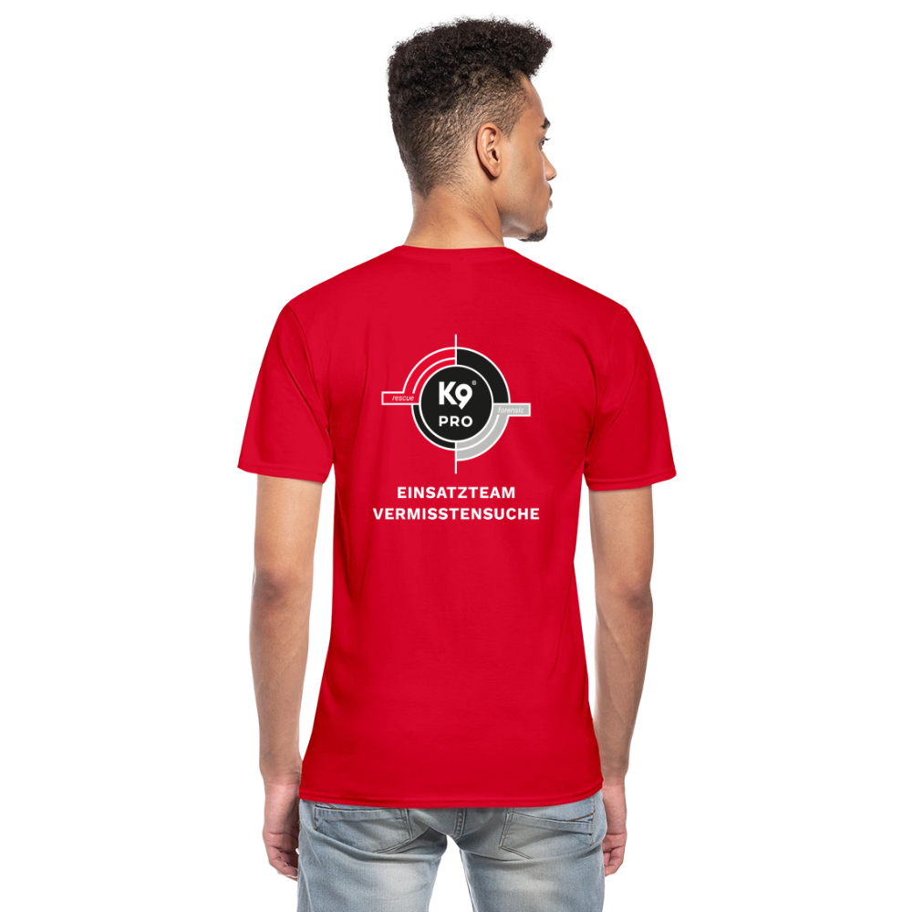 K9 PRO Premium-Shirt mit V-Ausschnitt "K9 PRO Vermisstensuche" MEN edition - Rot