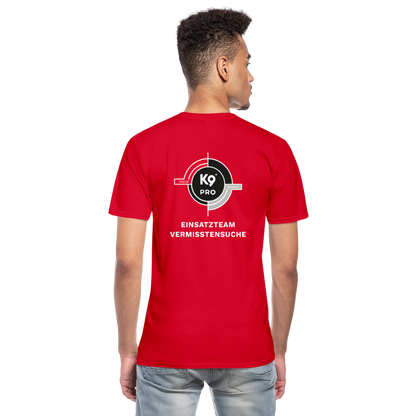 K9 PRO Premium-Shirt mit V-Ausschnitt "K9 PRO Vermisstensuche" MEN edition - Rot