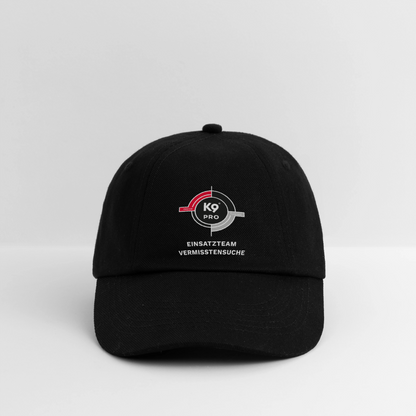 K9 PRO Base-Cap „K9 PRO Einsatzteam Vermisstensuche“ UNISEX edition - Schwarz/Schwarz
