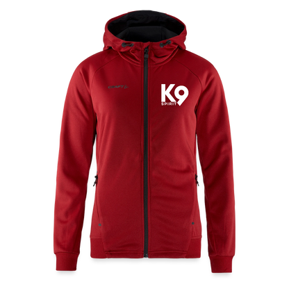 K9 Spirit PREMIUM Hoodie-Jacket "K9 SPIRIT" WOMEN edition - Dunkelrot