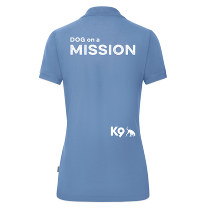 K9 ORGANIC Polo-Shirt "on a MISSION TOGETHER" WOMEN edition - Sky