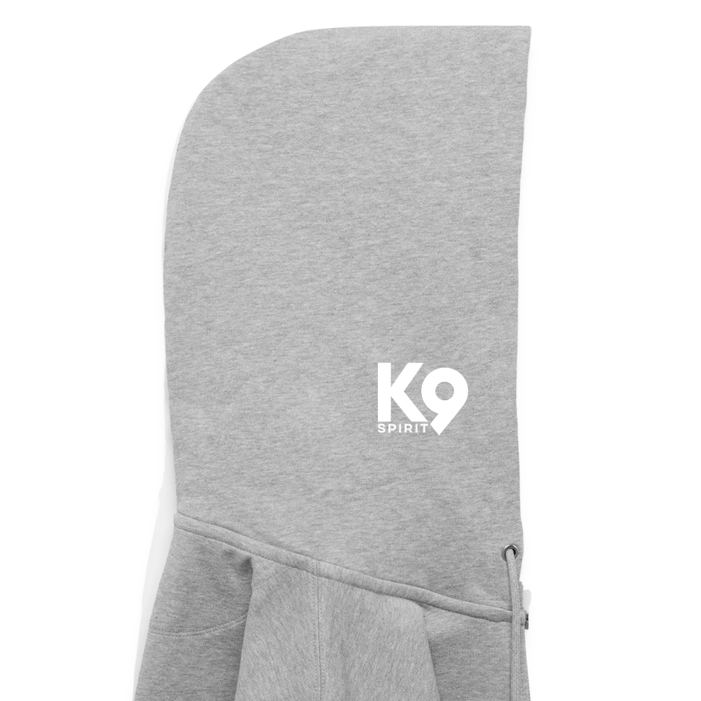 K9 Organic-Hoodyjacket "DOG on a MISSION" - Grau meliert