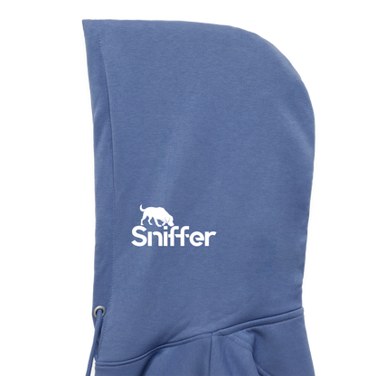 Sniffer ORGANIC  Premium-Hoodie „BORN to track“  UNISEX edition - Blau