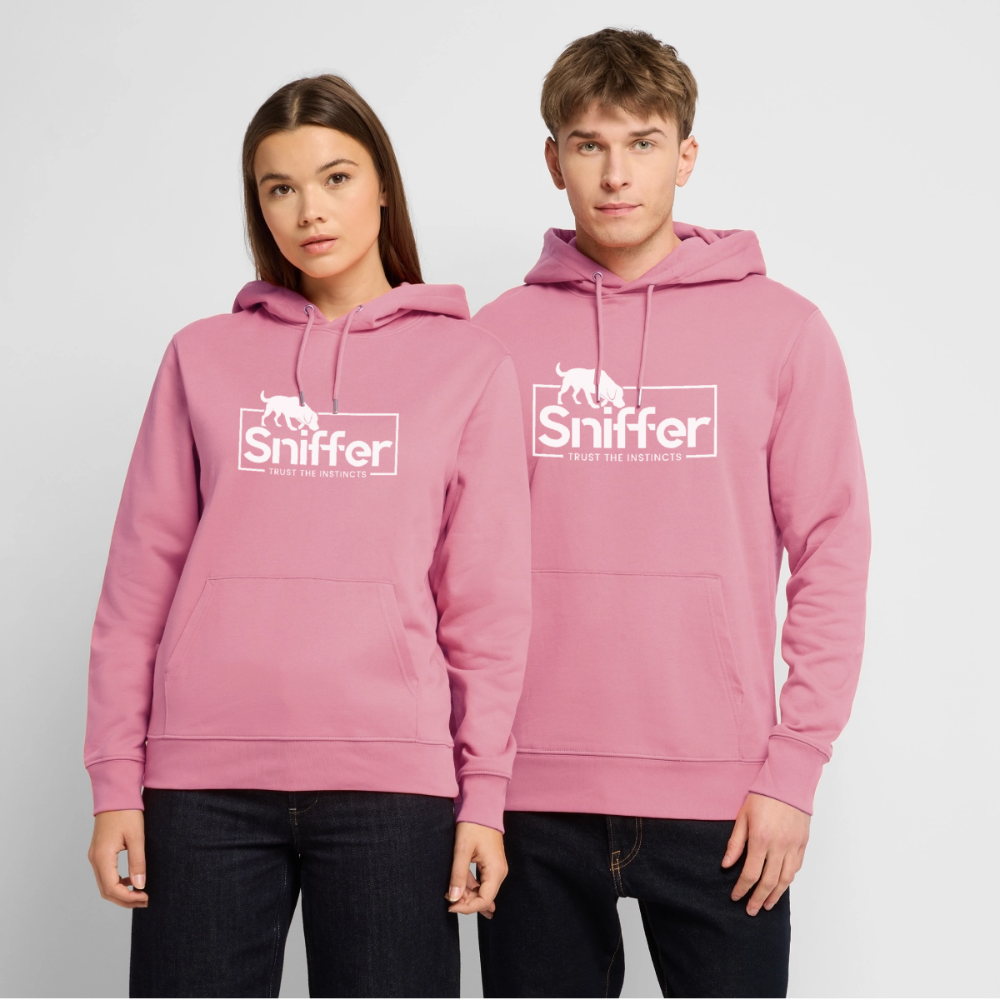 Sniffer ORGANIC  Premium-Hoodie „BORN to track“  UNISEX edition - Lila Traum