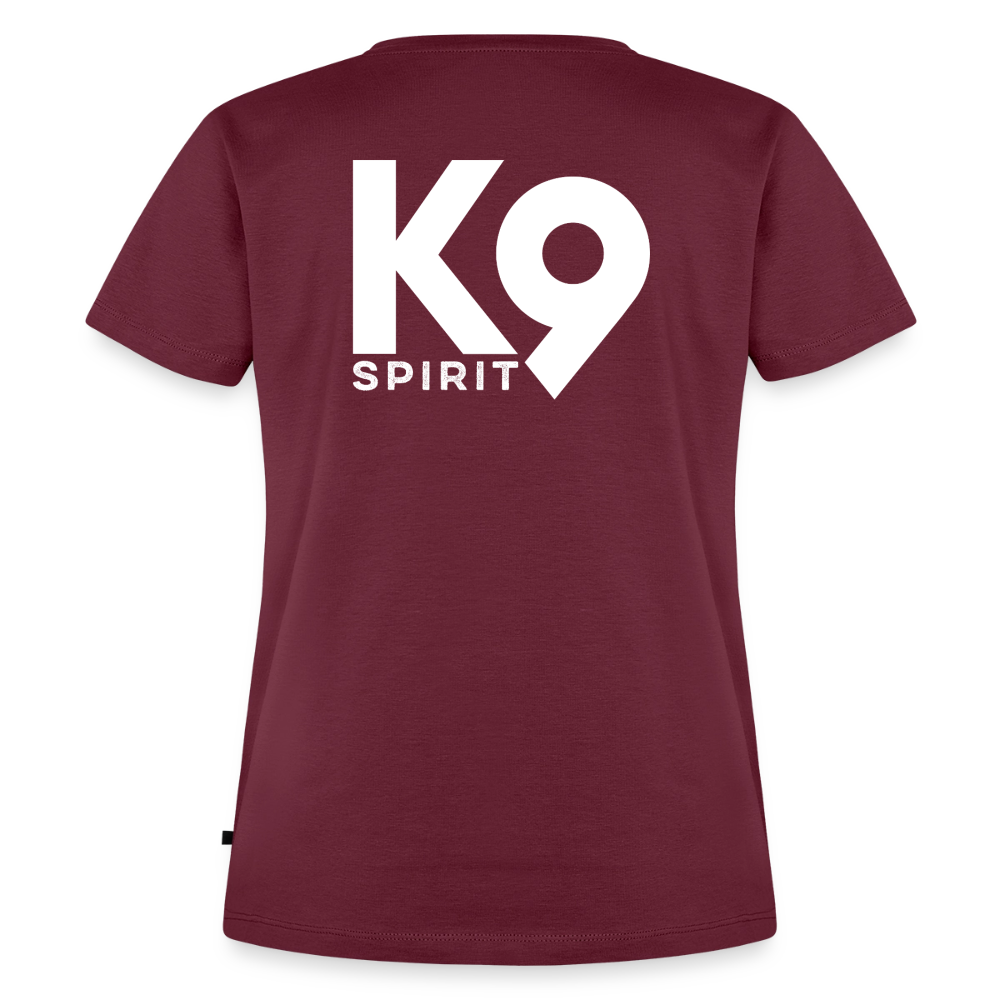 K9 PREMIUM Organic-Shirt "K9 SPIRIT" WOMEN edition - Burgunderrot