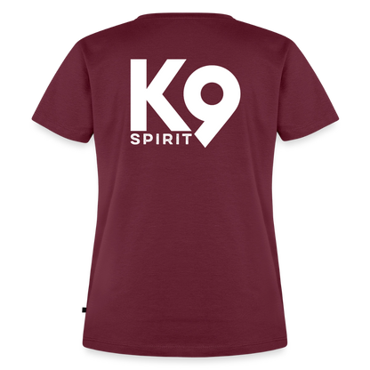 K9 PREMIUM Organic-Shirt "K9 SPIRIT" WOMEN edition - Burgunderrot