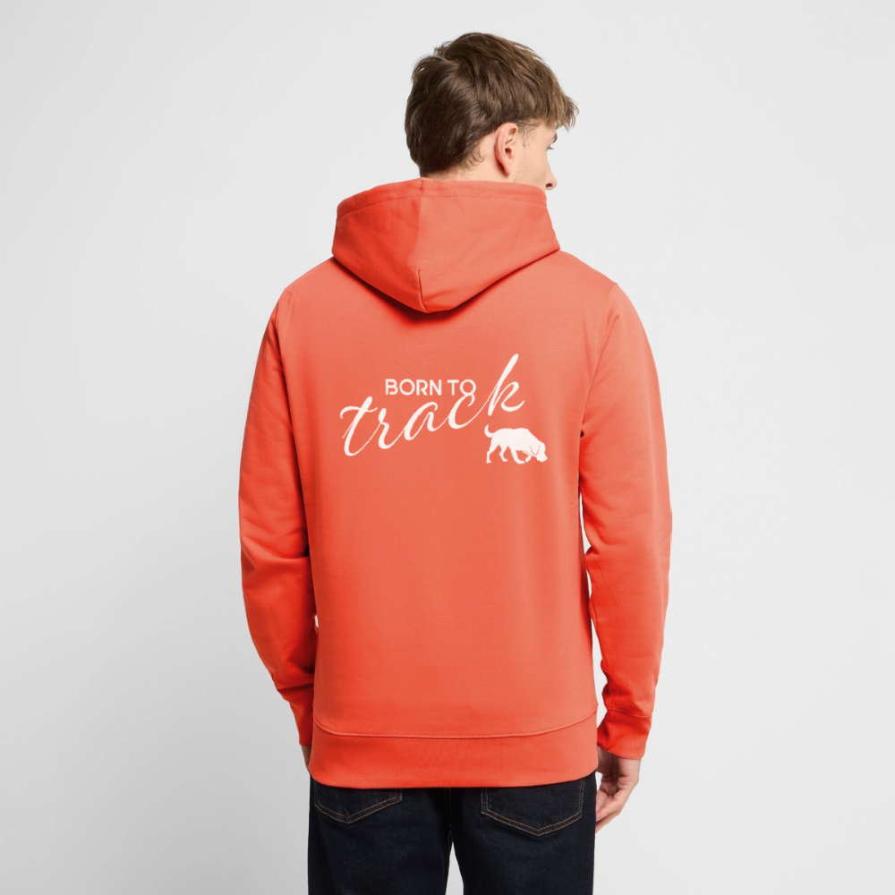 Sniffer ORGANIC  Premium-Hoodie „BORN to track“  UNISEX edition - Hellrot