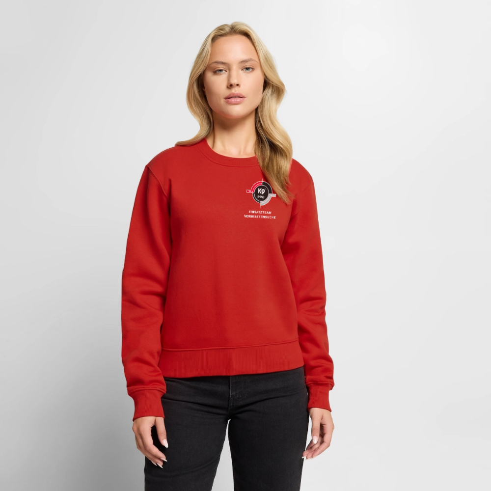 K9 PRO Premium-Sweatshirt „K9 PRO Einsatzteam Vermisstensuche“ WOMEN edition - Rot