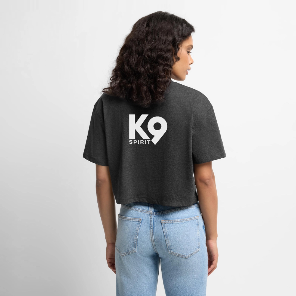 K9 ORGANIC Oversized-Cropped-Shirt „K9 SPIRIT“ WOMEN edition - Anthrazit meliert