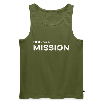 K9 PREMIUM Organic Tank-Top „DOG on a MISSION“ MEN edition - Khaki