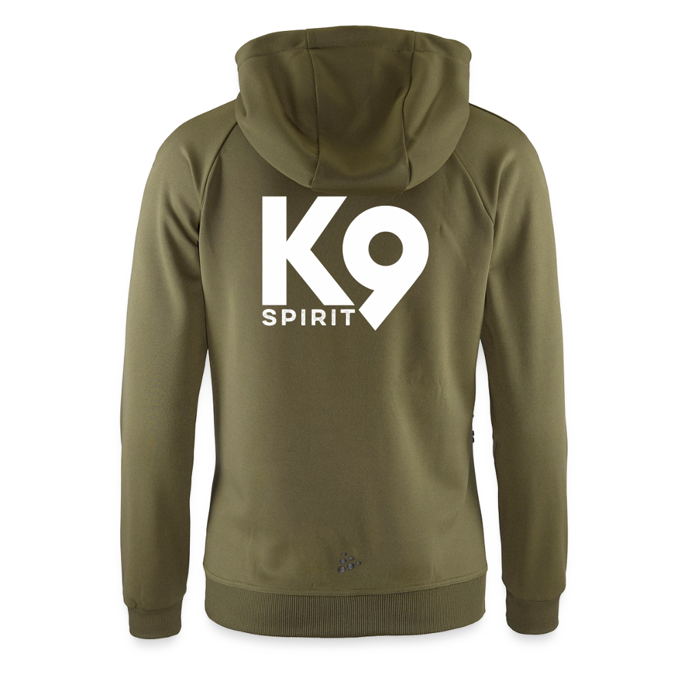 K9 Craft-Hoodyjacket "DOG on a MISSION" - Khaki Grün