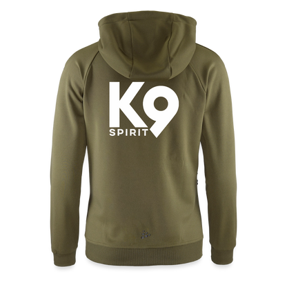 K9 Craft-Hoodyjacket "DOG on a MISSION" - Khaki Grün